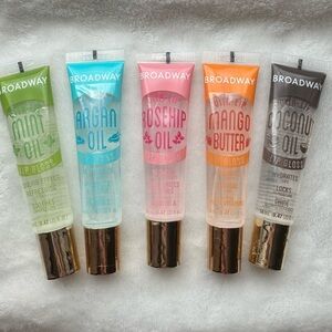 Broadway Lip Gloss Set - Mint, Argan, Rosehip, Mango, Coconut